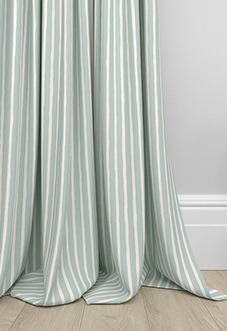 Vintage Stripe, Aqua - Made to Measure Curtains